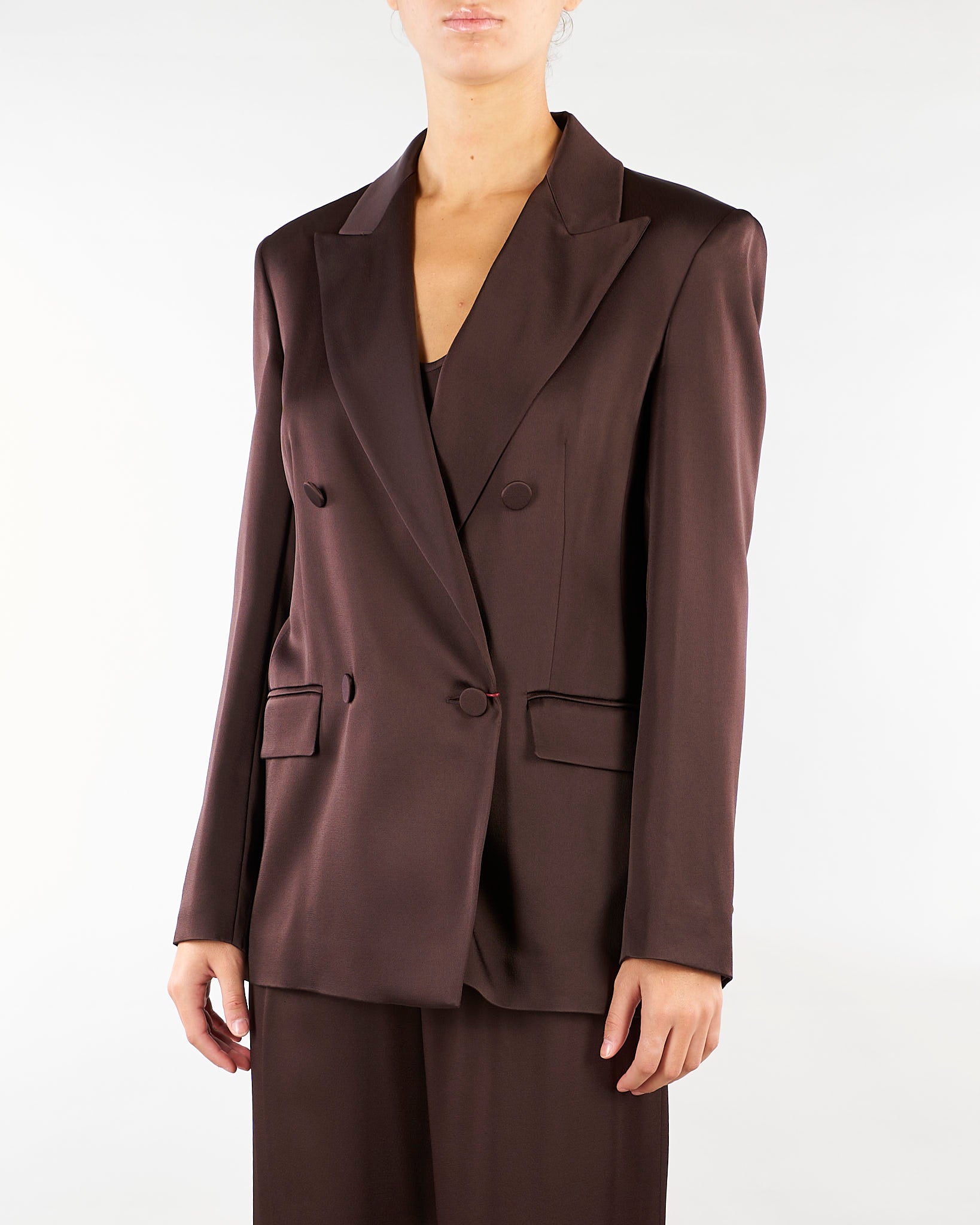 Blazer Moro doppiopetto in envers satin MSEARCA 60 MAX MARA STUDIO 