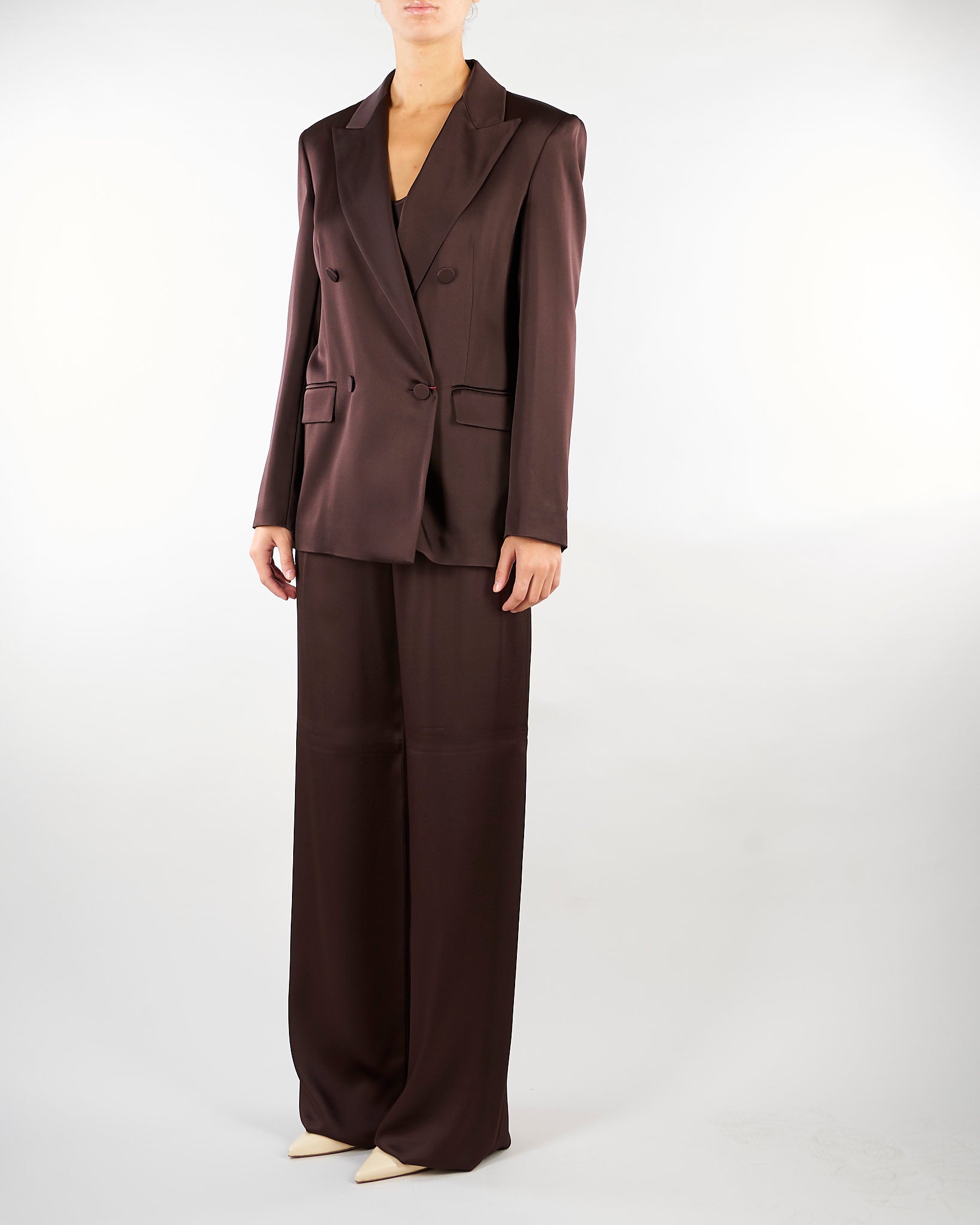 Blazer Moro doppiopetto in envers satin MSEARCA 60 MAX MARA STUDIO 