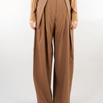 Pantalone Beige ampio in saglia di lana MSTAERE 20 MAX MARA STUDIO 