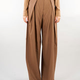 Pantalone Beige ampio in saglia di lana MSTAERE 20 MAX MARA STUDIO 