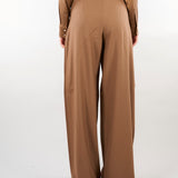 Pantalone Beige ampio in saglia di lana MSTAERE 20 MAX MARA STUDIO 