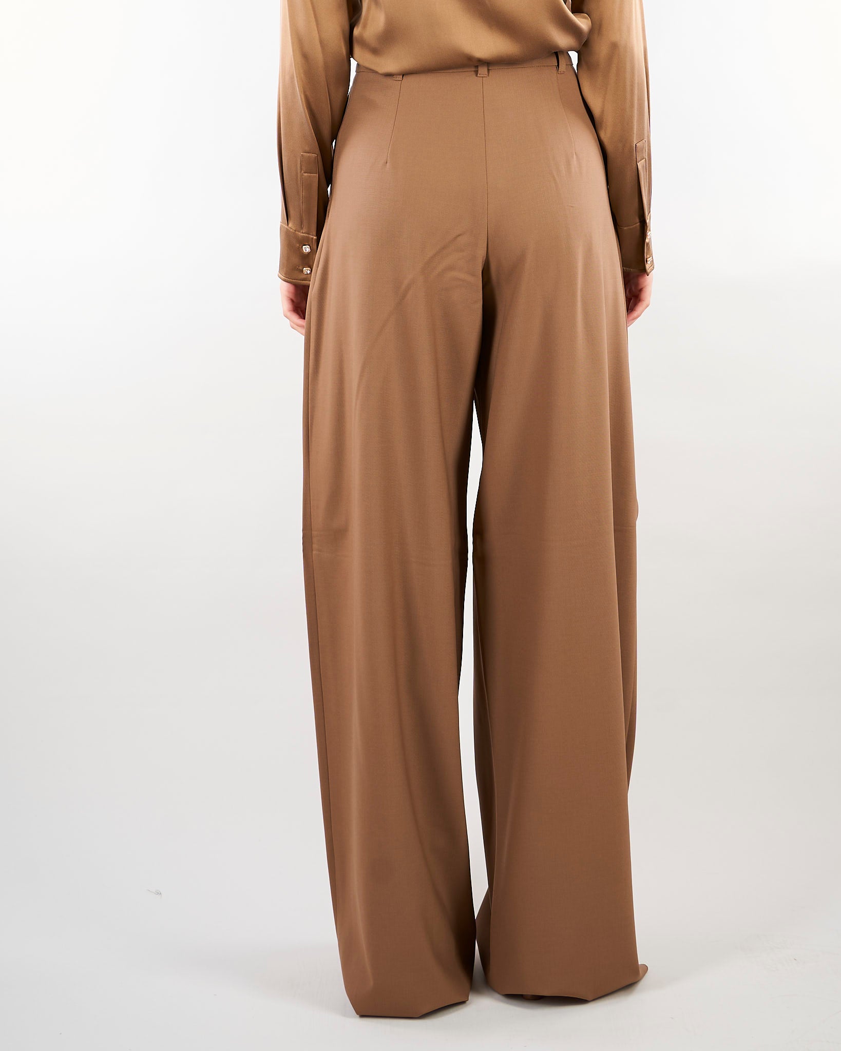 Pantalone Beige ampio in saglia di lana MSTAERE 20 MAX MARA STUDIO 