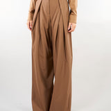 Pantalone Beige ampio in saglia di lana MSTAERE 20 MAX MARA STUDIO 