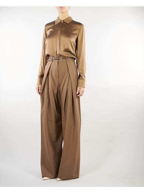 Pantalone Beige ampio in saglia di lana MSTAERE 20 MAX MARA STUDIO 