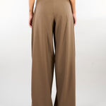 Pantalone Tortora ampio in saglia di lana MSTAERE 21 MAX MARA STUDIO 
