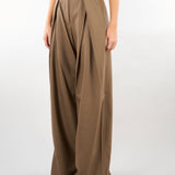 Pantalone Tortora ampio in saglia di lana MSTAERE 21 MAX MARA STUDIO 
