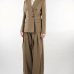 Pantalone Tortora ampio in saglia di lana MSTAERE 21 MAX MARA STUDIO 