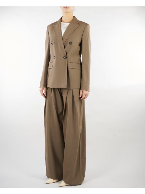 Pantalone Tortora ampio in saglia di lana MSTAERE 21 MAX MARA STUDIO 