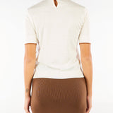 Maglia Panna-Cuoio in filato di lana e seta MSTAGENDA 12 MAX MARA STUDIO 