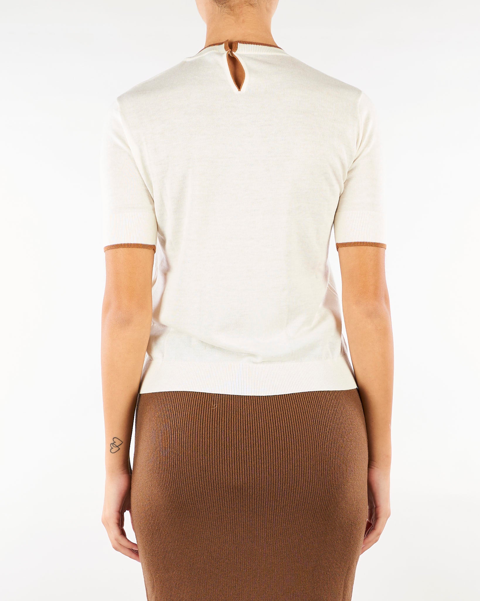 Maglia Panna-Cuoio in filato di lana e seta MSTAGENDA 12 MAX MARA STUDIO 