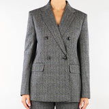 Blazer Nero-Bianco doppiopetto in jersey jacquard MSTCRESTA 1 MAX MARA STUDIO 