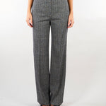 Pantalone Nero-Bianco flare in jersey jacquard MSTEDICOLA 1 MAX MARA STUDIO 