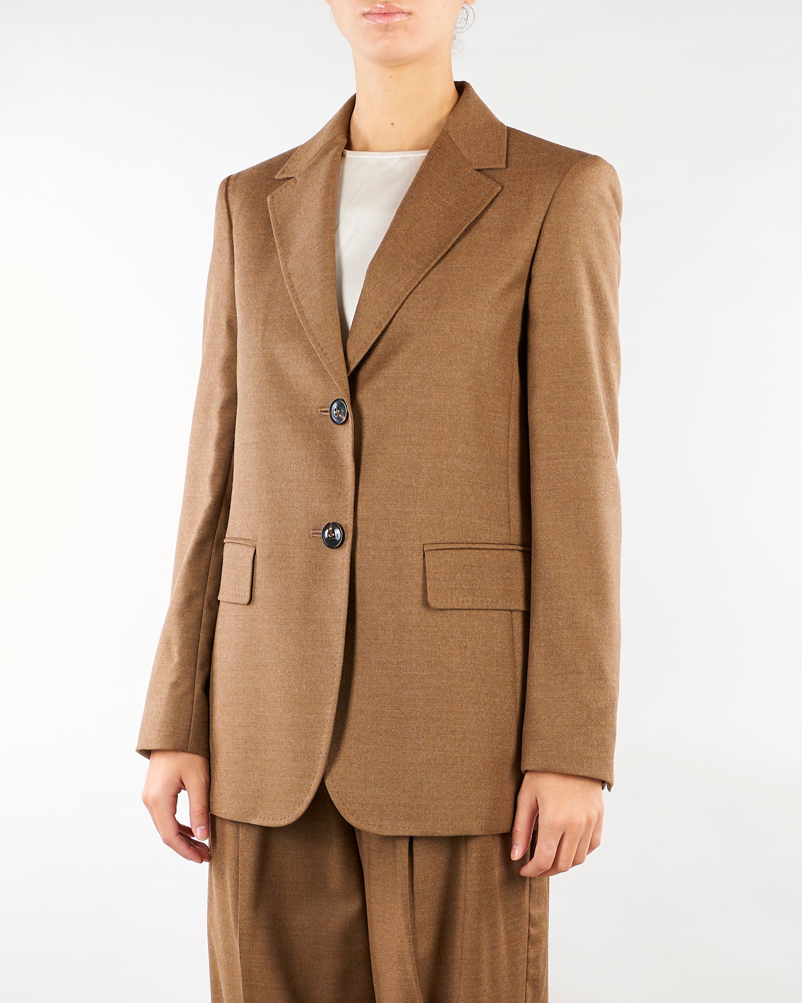 Blazer Terra monopetto in flanella di lana MSTEDITO 54 MAX MARA STUDIO 
