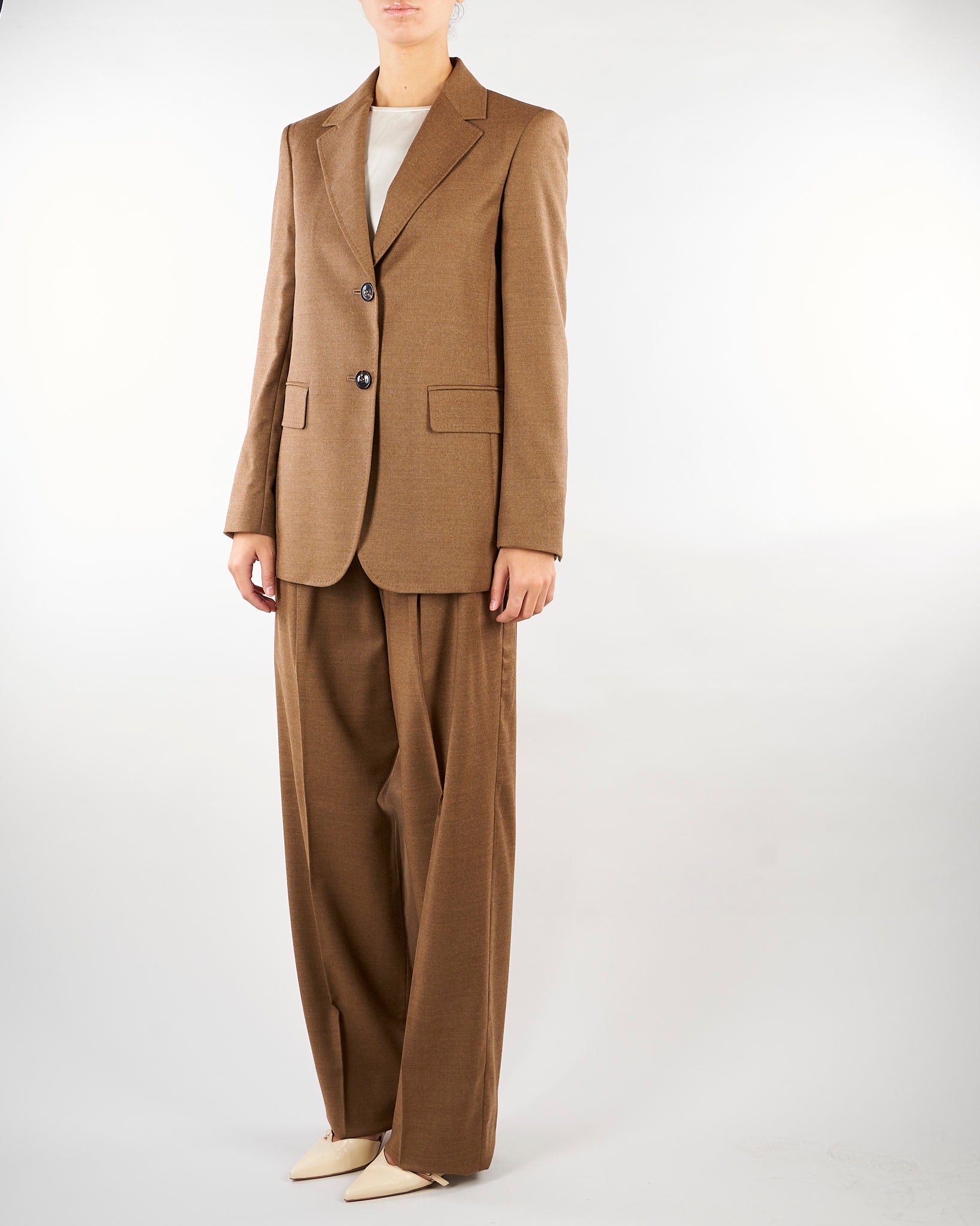 Blazer Terra monopetto in flanella di lana MSTEDITO 54 MAX MARA STUDIO 
