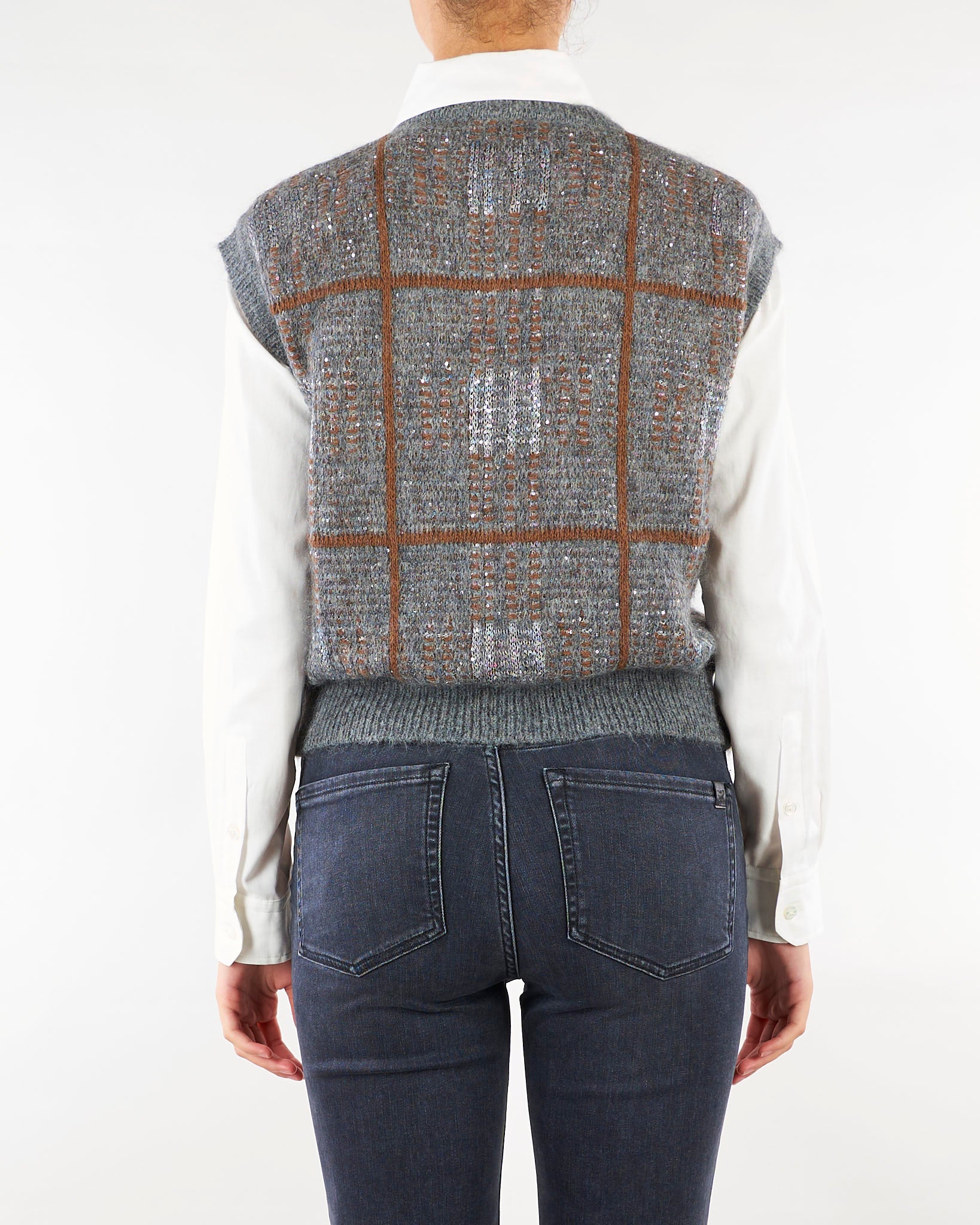 Gilet Grigio in lana, mohair e cachemire MSTEPOPEA 1 MAX MARA STUDIO 