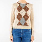 Maglia Beige in lana e cachemire Argyle MSTFARAONE 1 MAX MARA STUDIO 