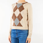 Maglia Beige in lana e cachemire Argyle MSTFARAONE 1 MAX MARA STUDIO 