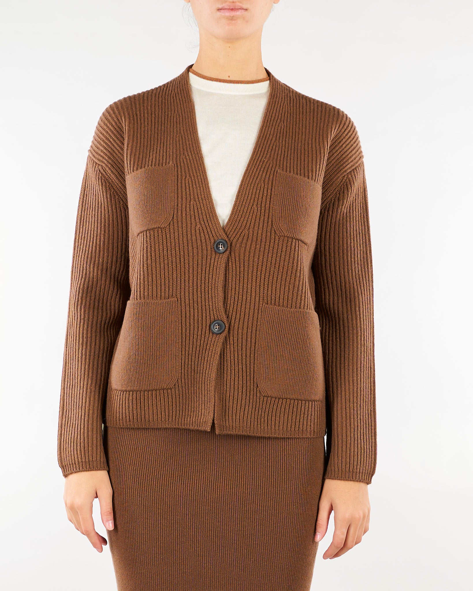 Cardigan Cuoio in lana e cachemire MSTFILTRO 6 MAX MARA STUDIO 