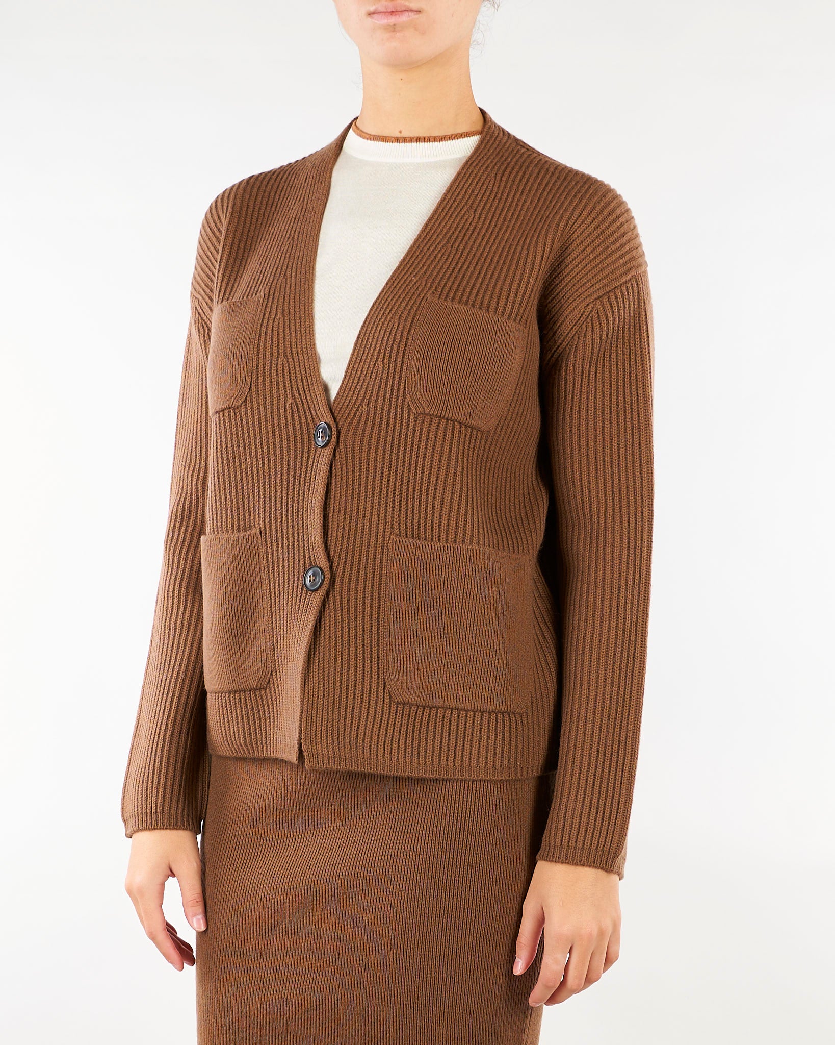 Cardigan Cuoio in lana e cachemire MSTFILTRO 6 MAX MARA STUDIO 