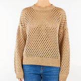 Maglia Beige boxy in cotone con paillette MSTGEYSER 1 MAX MARA STUDIO 