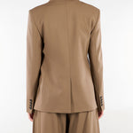 Blazer Tortora doppiopetto in saglia di lana MSTGIOIOSA 21 MAX MARA STUDIO 