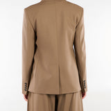 Blazer Tortora doppiopetto in saglia di lana MSTGIOIOSA 21 MAX MARA STUDIO 