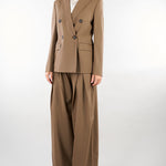 Blazer Tortora doppiopetto in saglia di lana MSTGIOIOSA 21 MAX MARA STUDIO 