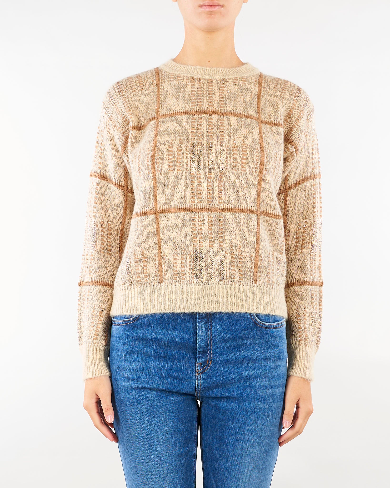 Maglia Beige boxy in lana, mohair e cachemire MSTGONDOLA 2 MAX MARA STUDIO 