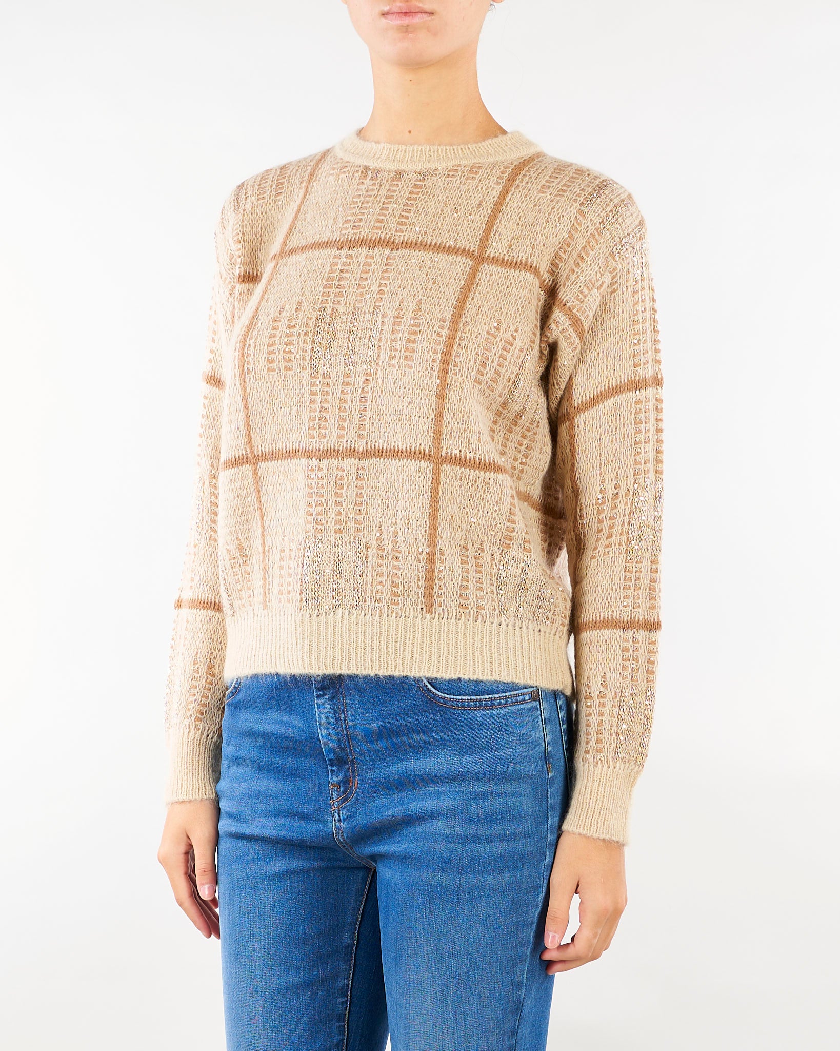 Maglia Beige boxy in lana, mohair e cachemire MSTGONDOLA 2 MAX MARA STUDIO 