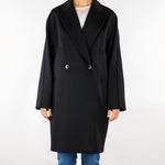 Cappotto Nero doppiopetto in drap di lana MSTMASTRO 13 MAX MARA STUDIO 