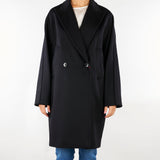 Cappotto Nero doppiopetto in drap di lana MSTMASTRO 13 MAX MARA STUDIO 