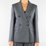Blazer Grigio doppiopetto in flanella di lana MSTUDITORE 3 MAX MARA STUDIO 