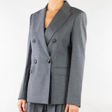 Blazer Grigio doppiopetto in flanella di lana MSTUDITORE 3 MAX MARA STUDIO 
