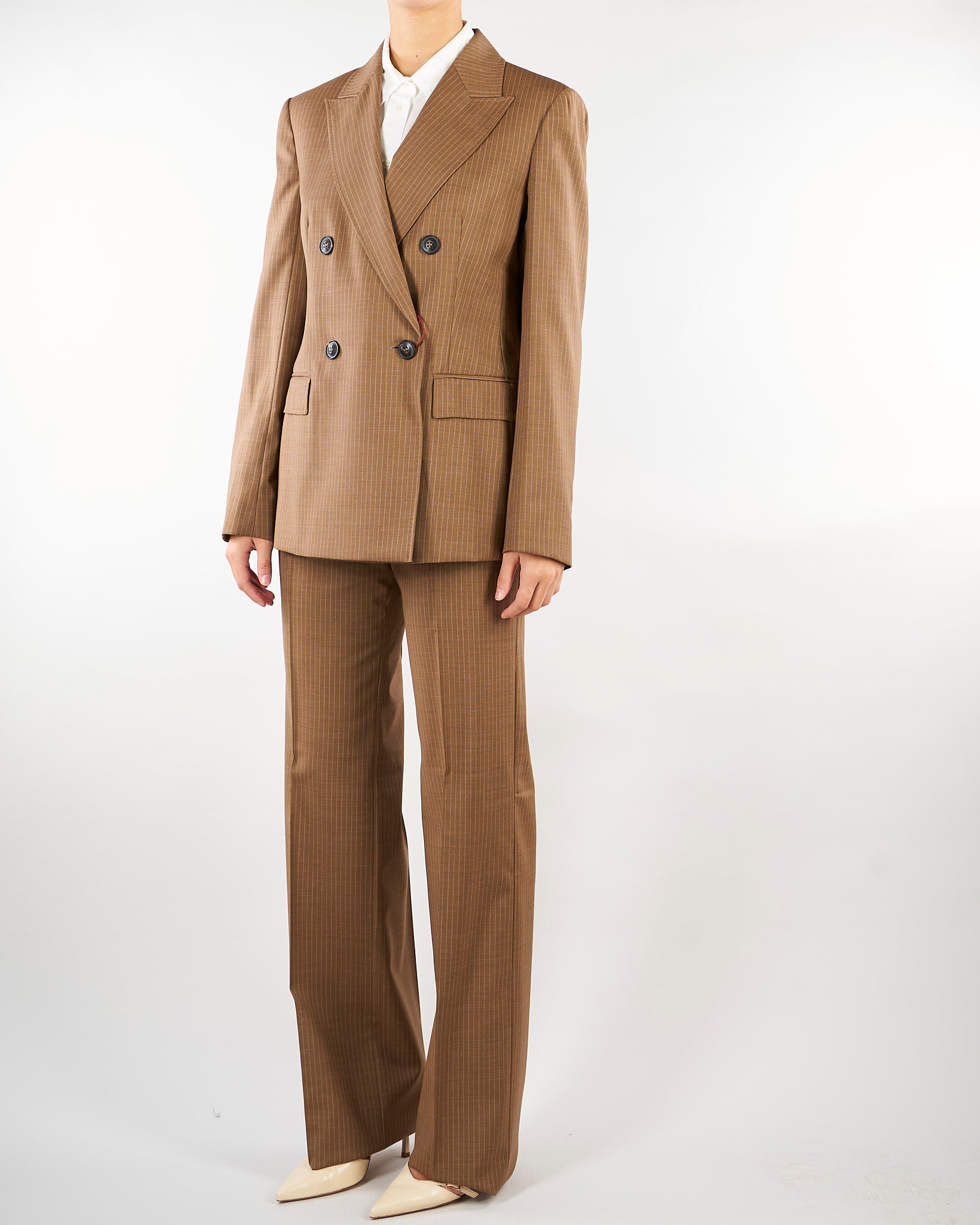 Giacca Terra doppiopetto in tela di lana MSTUMICO 5 MAX MARA STUDIO 
