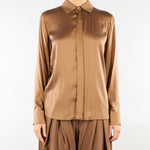 Camicia Cuoio in raso di seta MSTXERO 94 MAX MARA STUDIO 