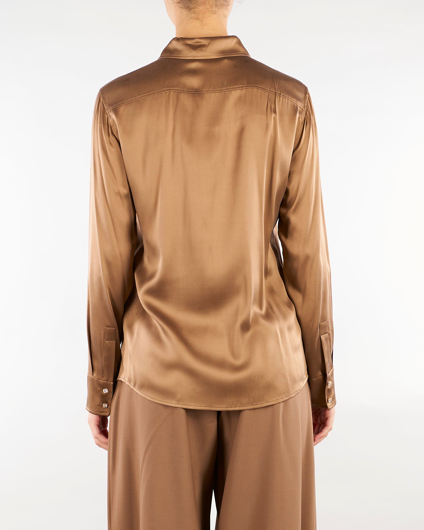 Camicia Cuoio in raso di seta MSTXERO 94 MAX MARA STUDIO 