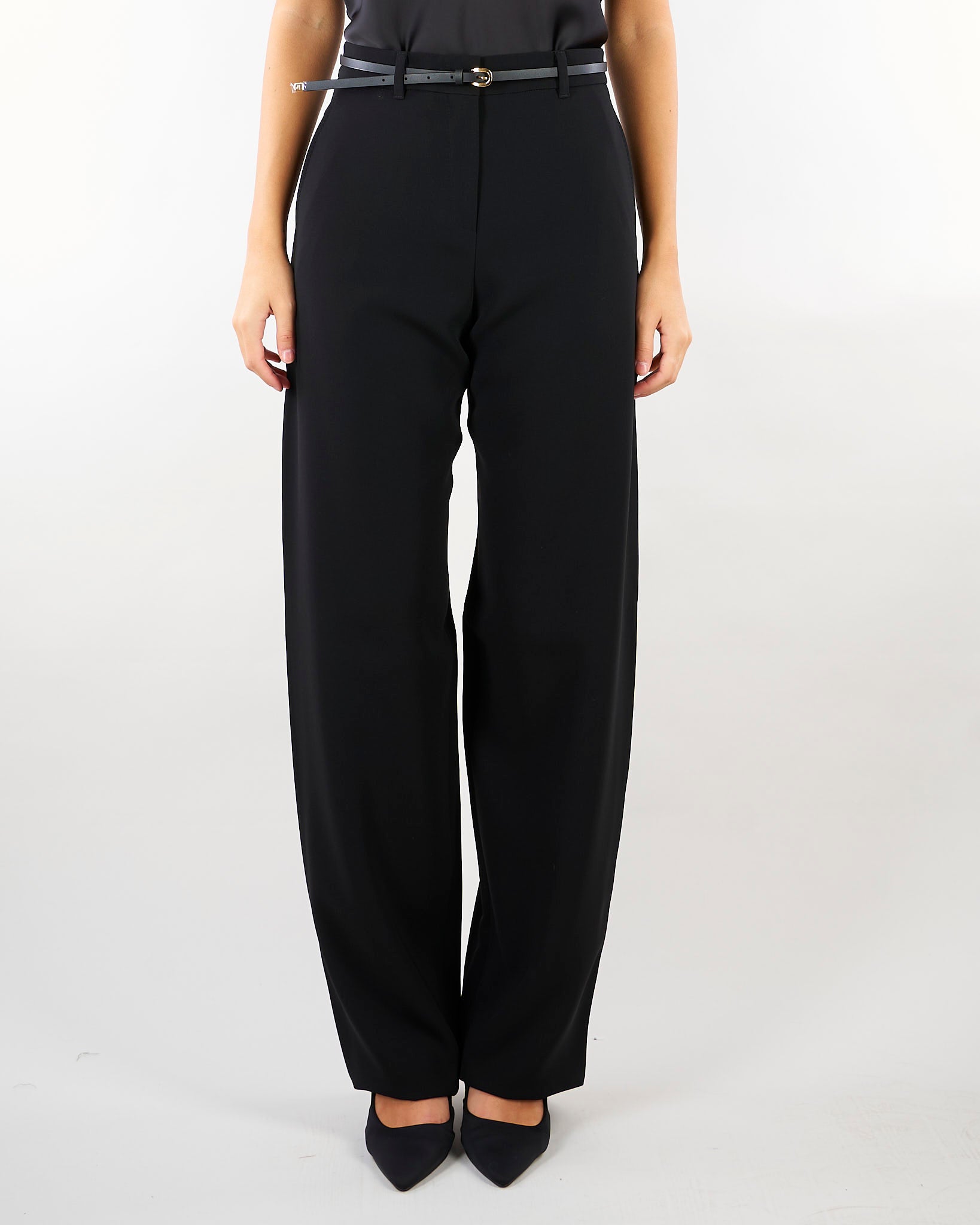 Pantalone in cady Nero barrel leg MSTZANZARA 1 MAX MARA STUDIO 