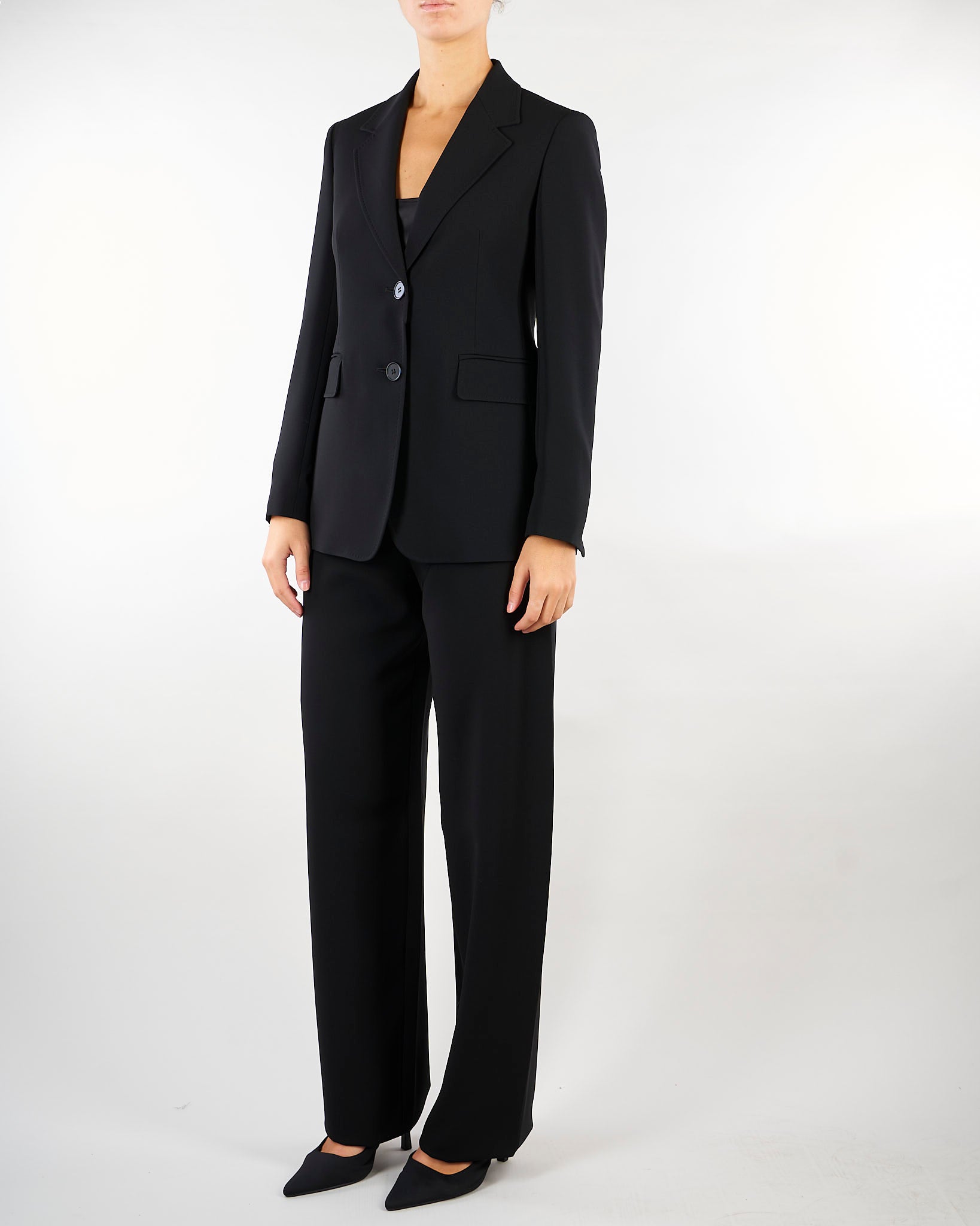 Pantalone in cady Nero barrel leg MSTZANZARA 1 MAX MARA STUDIO 
