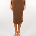 Gonna tubino Cuoio in lana e cachemire MSTZUCCA 6 MAX MARA STUDIO 