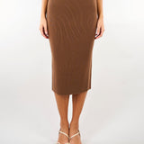 Gonna tubino Cuoio in lana e cachemire MSTZUCCA 6 MAX MARA STUDIO 