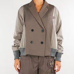 Giacca Fango Bomber Combinata doppiopetto M6FAH1 B7517 MEIMEIJ 