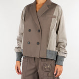 Giacca Fango Bomber Combinata doppiopetto M6FAH1 B7517 MEIMEIJ 