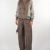 Giacca Fango Bomber Combinata doppiopetto M6FAH1 B7517 MEIMEIJ 