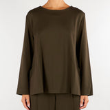 Blusa Verde girocollo dalla linea morbida M6FB05 464 MEIMEIJ 