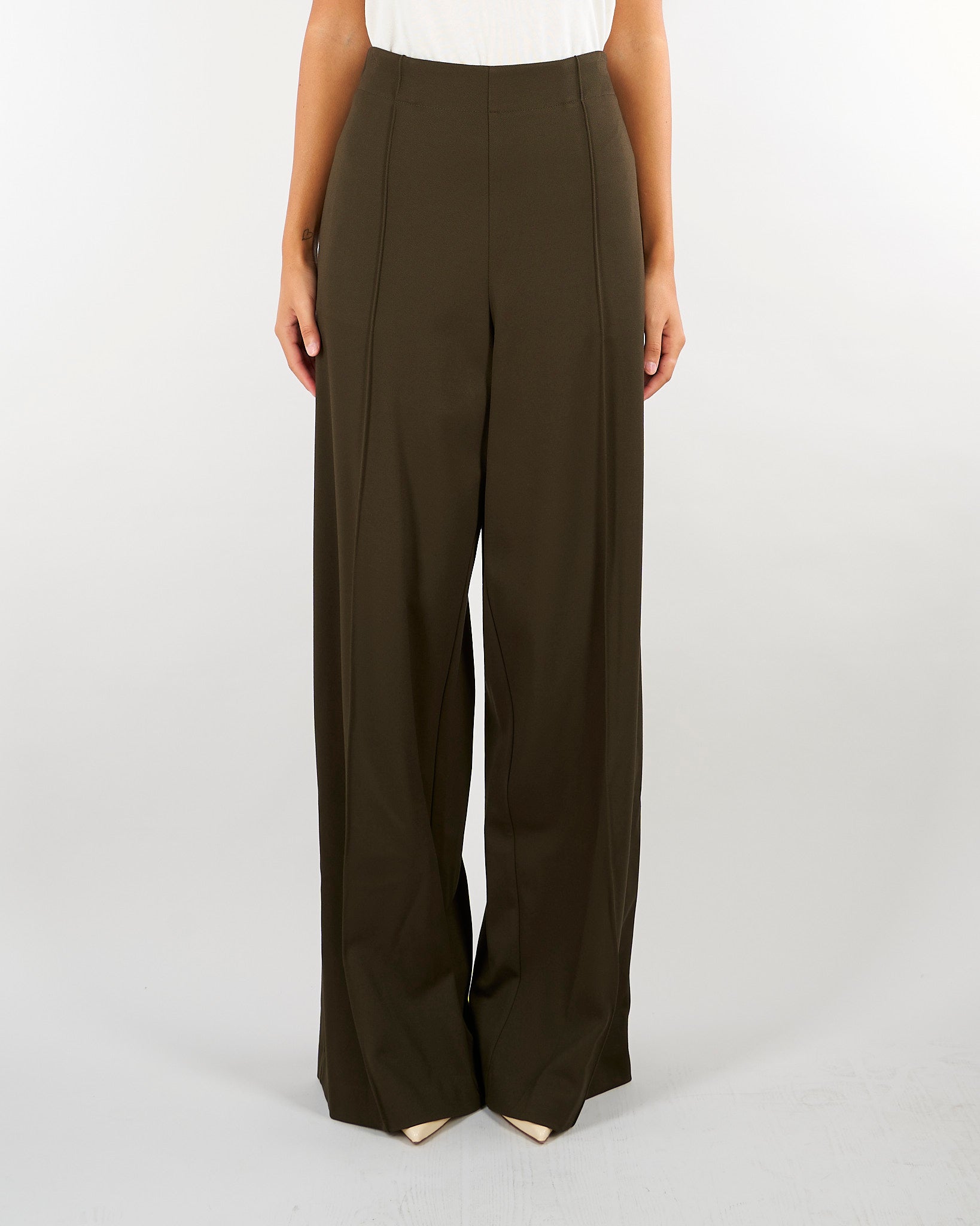 Pantalone Verde a gamba dritta con elastico M6FB30 464 MEIMEIJ 