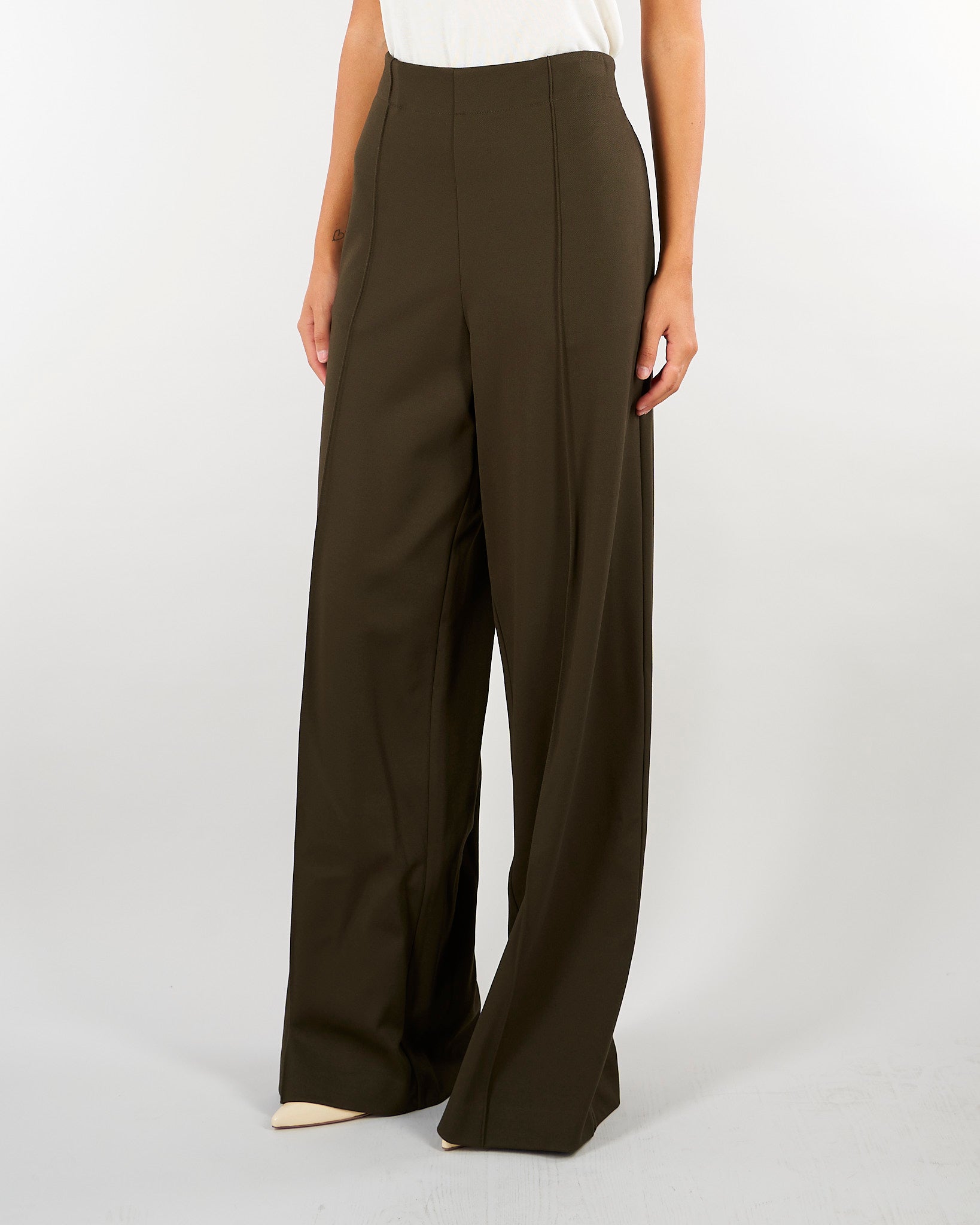 Pantalone Verde a gamba dritta con elastico M6FB30 464 MEIMEIJ 