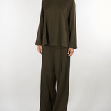 Pantalone Verde a gamba dritta con elastico M6FB30 464 MEIMEIJ 