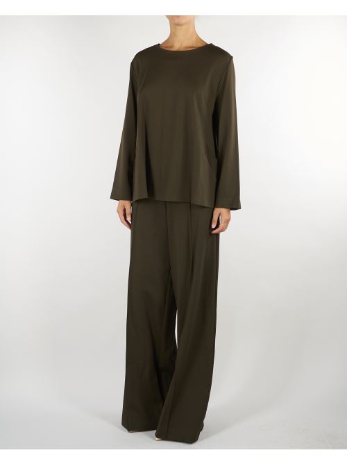 Pantalone Verde a gamba dritta con elastico M6FB30 464 MEIMEIJ 