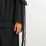 Blazer Nero sartoriale con dettaglio fiocchi M6FH11 100 MEIMEIJ 