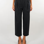 Pantalone Nero con elastico in vita e pences M6FH12 100 MEIMEIJ 